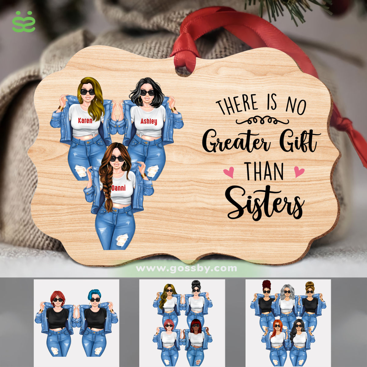 Personalized Ornament - Sisters - There Is No Greater Gift Than Sisters (Ornament)