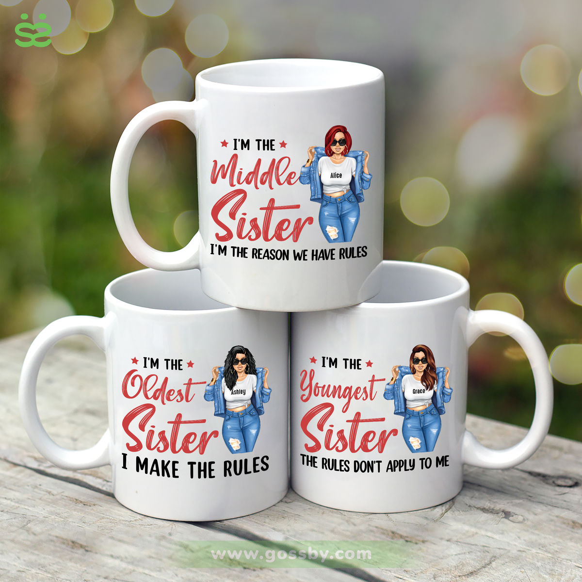 Personalized Mug - Sisters - Sisters Are The Rules (The Oldest/Middle/Youngest Sister)