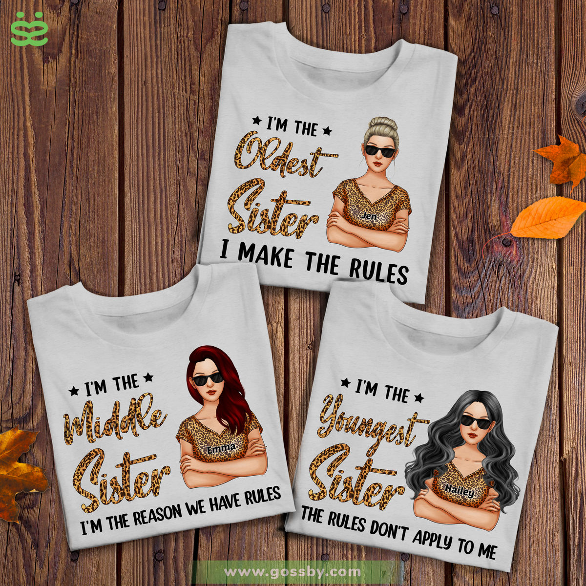 Personalized Shirt - Sisters - Sisters Are The Rules (The Oldest/Middle/Youngest Sister) A1