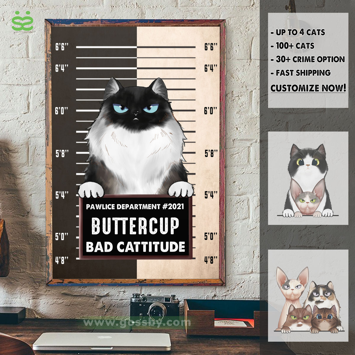 Personalized Poster - Pawlice Cat - Bad Cattitude (Poster)_3