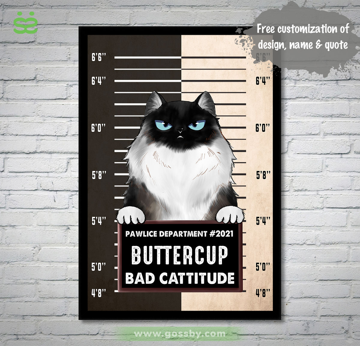 Personalized Poster - Pawlice Cat - Bad Cattitude (Poster)_1