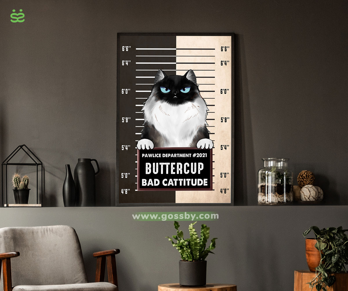 Personalized Poster - Pawlice Cat - Bad Cattitude (Poster)_2