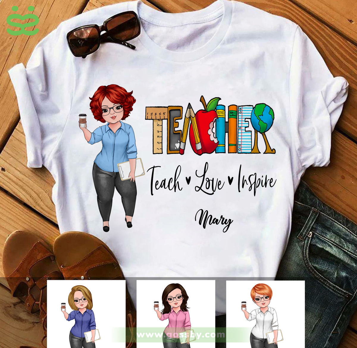 Personalized Shirt - Teacher - Teach Love Inspire