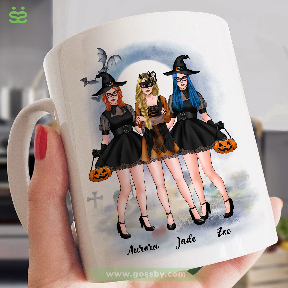 Personalized Mug - Halloween Witches - Halloween Is Better With Friends (5596)