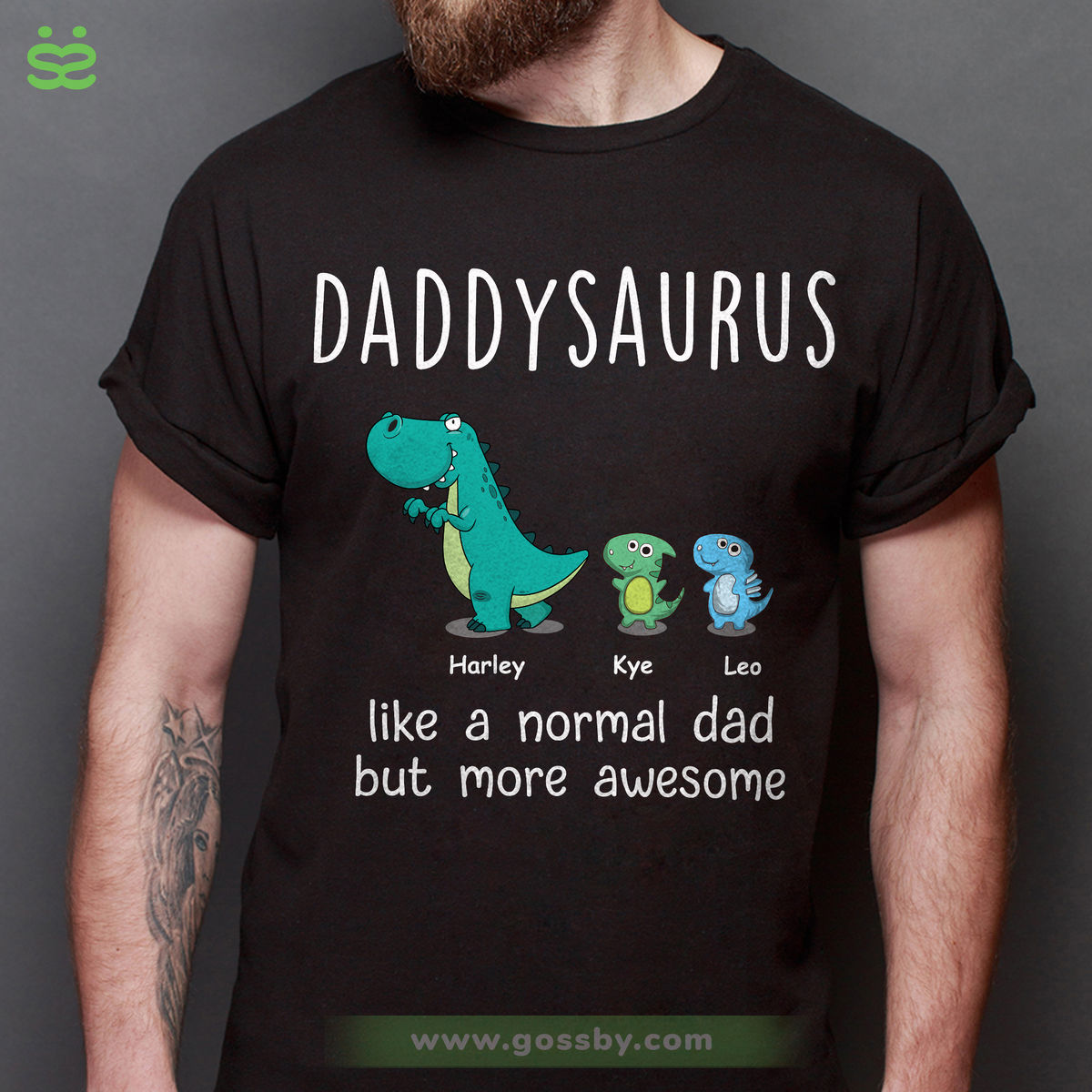 Personalized Shirt - T shirt Daddysaurus - Like a Normal Dad but more awesome (B)
