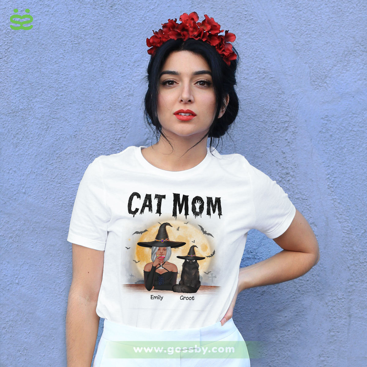 Personalized Shirt - Witch and Cats - Cat Mom_1