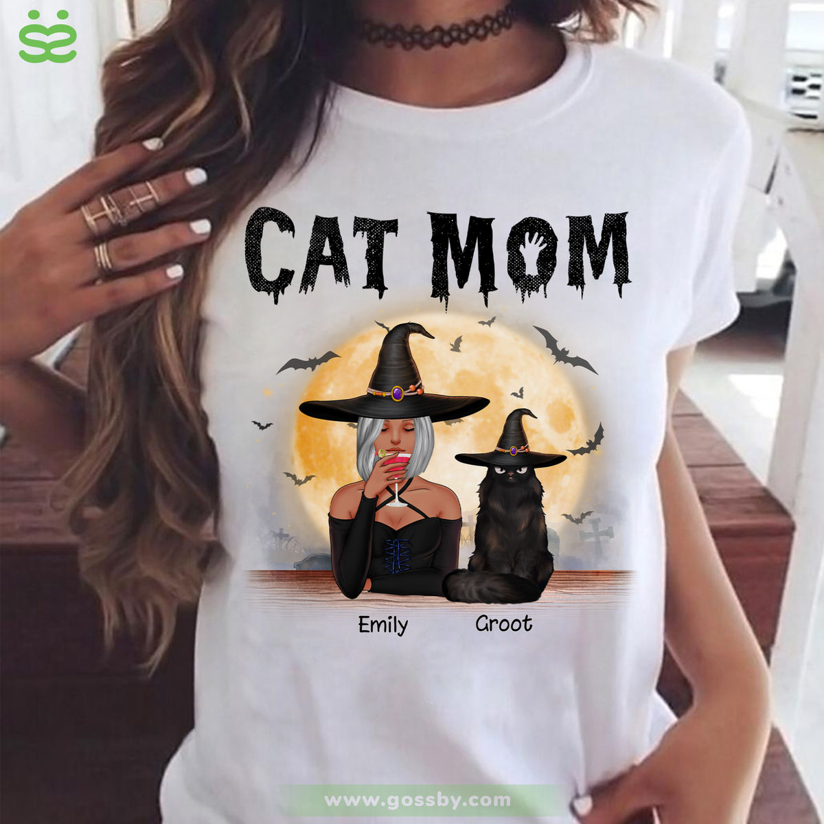 Personalized Shirt - Witch and Cats - Cat Mom - Gifts For Mother, Mother's Day Gifts, Birthday Gifts For Mom, Cat Lover Gifts