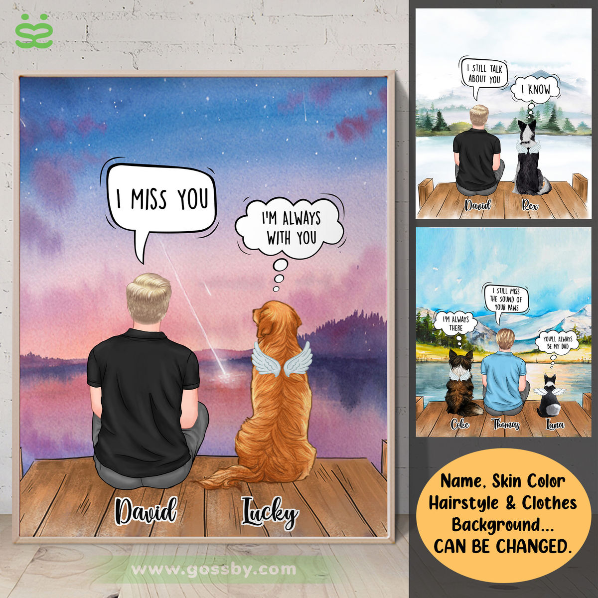 Personalized Poster - Dogs - I Miss You Option BG (5998/MV1)