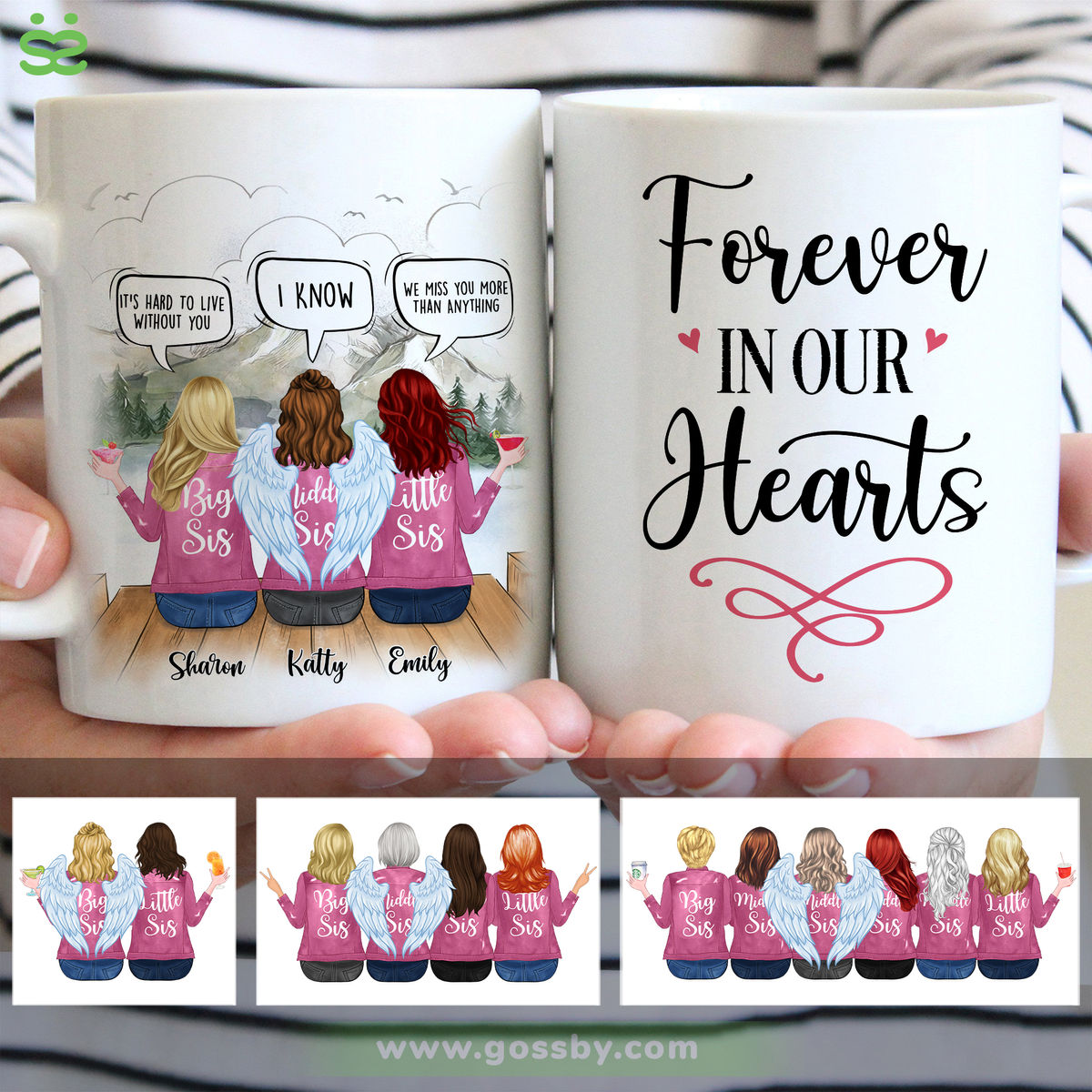 Personalized Mug - Sisters - Forever In Our Heart (6127)