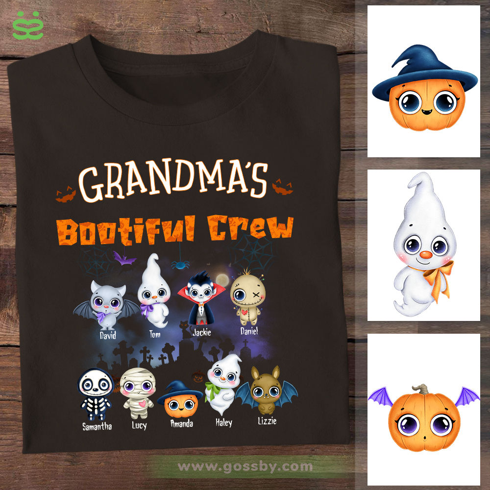 Personalized Shirt - Halloween T shirt - Grandma's bootiful Crew