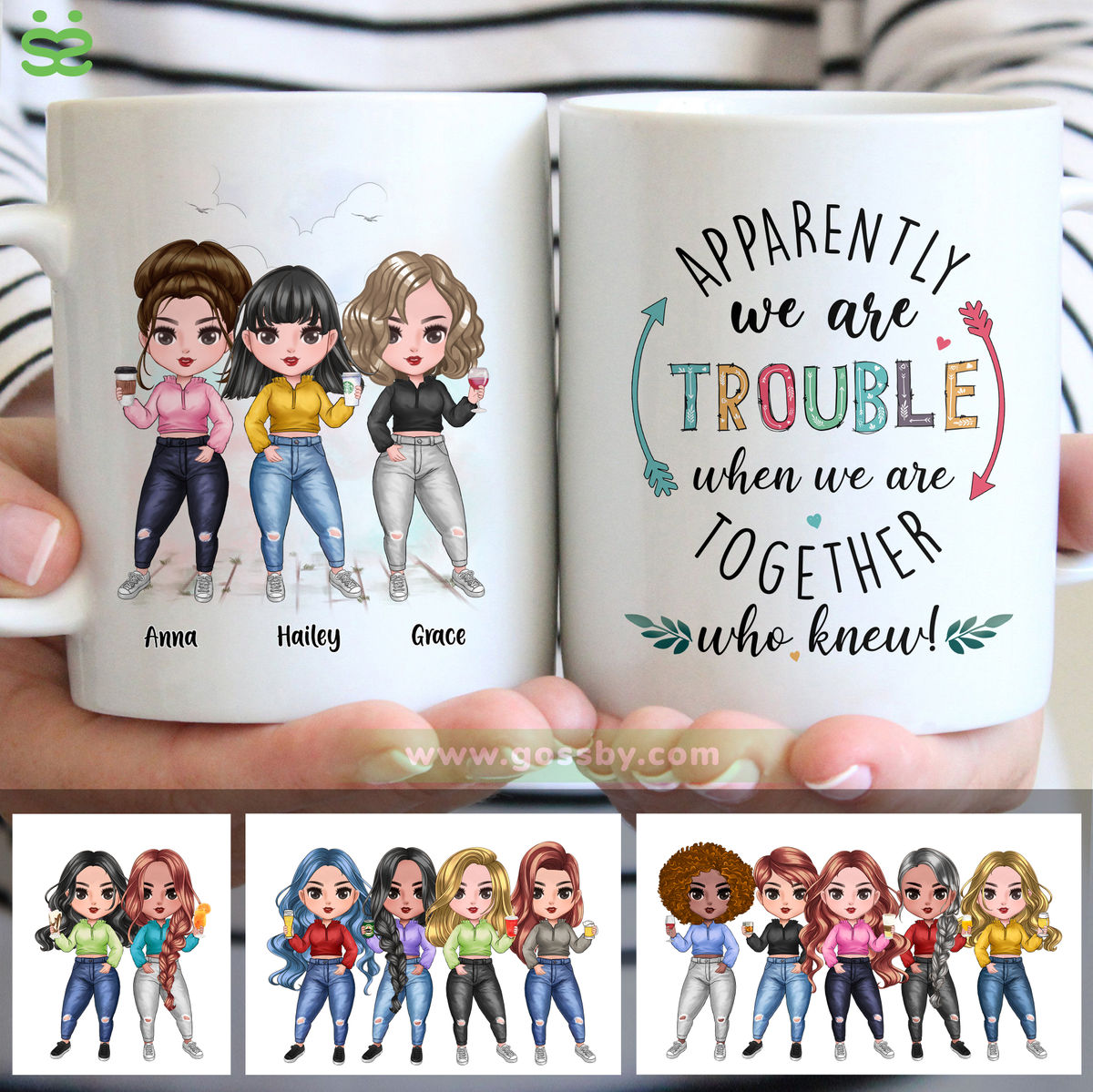 Personalized Mug - Apparently We're Trouble When We're Together, Who Knew!