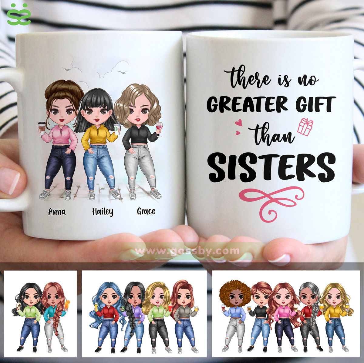 Personalized Sister Mug - There Is No Greater Gift Than Sisters (6345)
