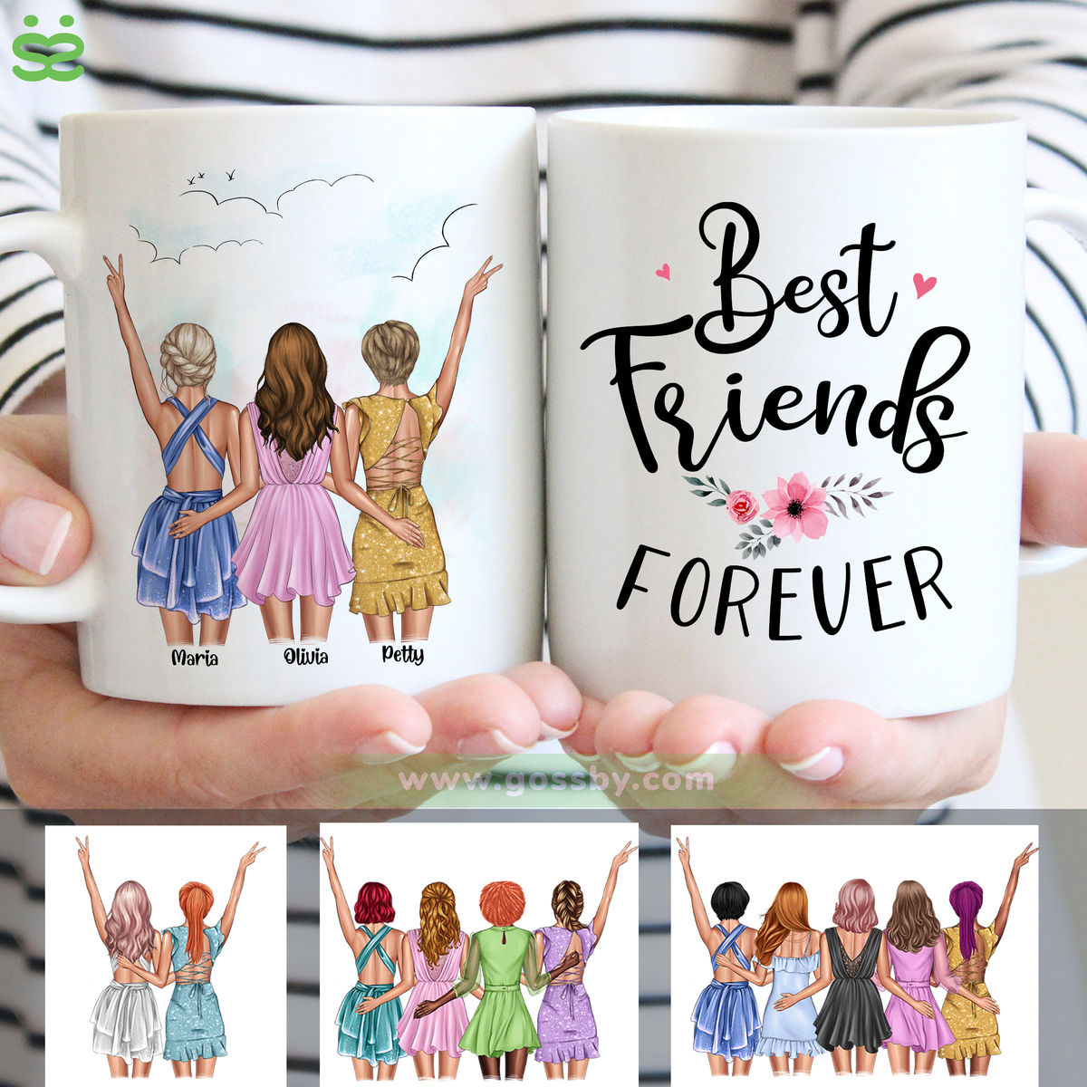 Personalized Mug - Best friends - Up to 5 girls - Best Friends Forever