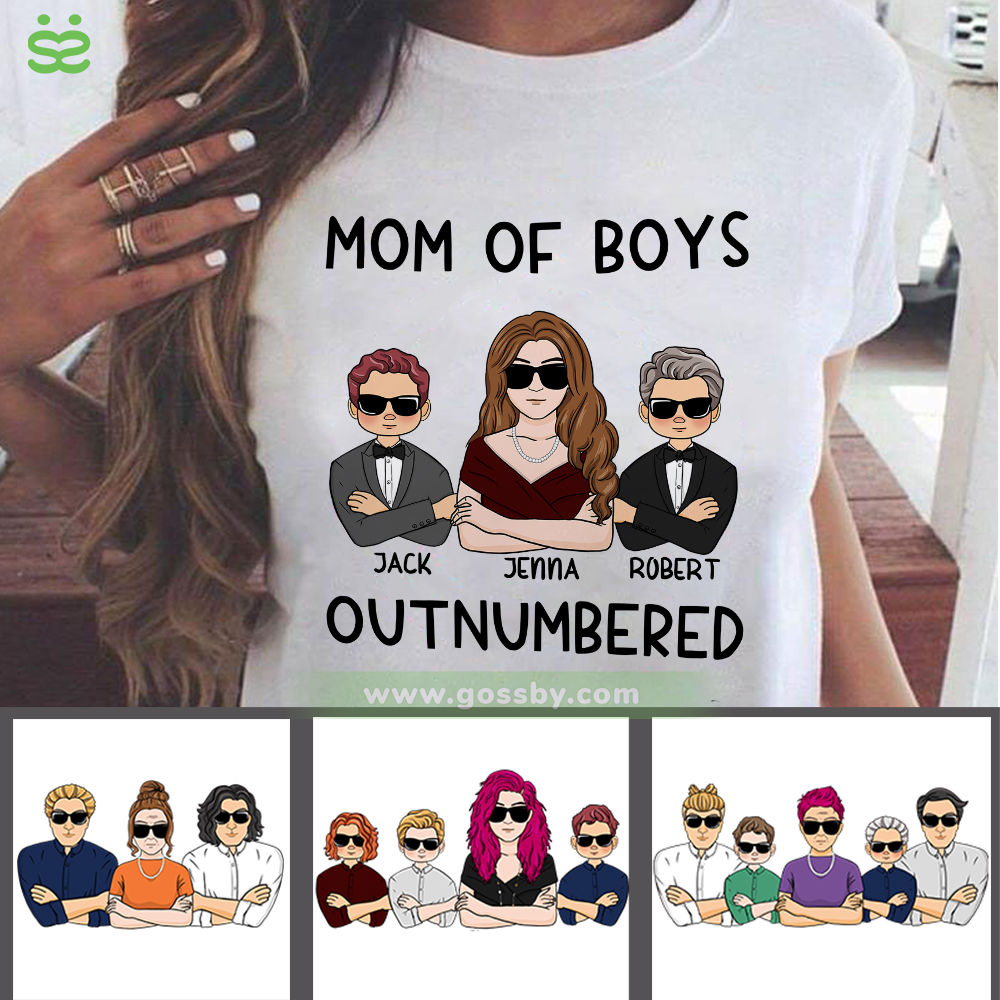 Outnumbered Mom Of Boys Shirt For Mothers Outnumbered Mom Of Boys Shirt For Mothers