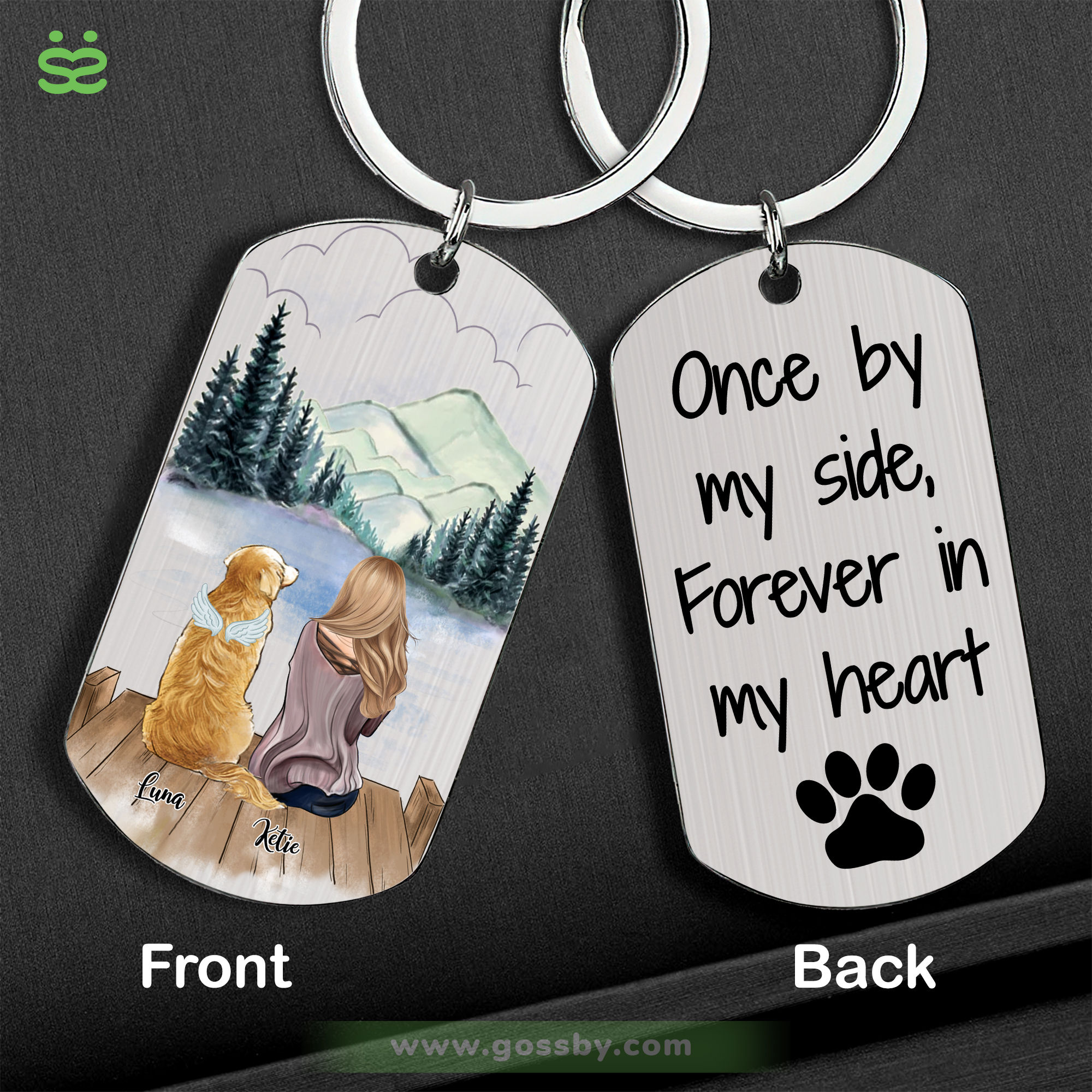 Personalized - Personalized Keychain - Once by my side Forever in my heart - Personalized Keychain