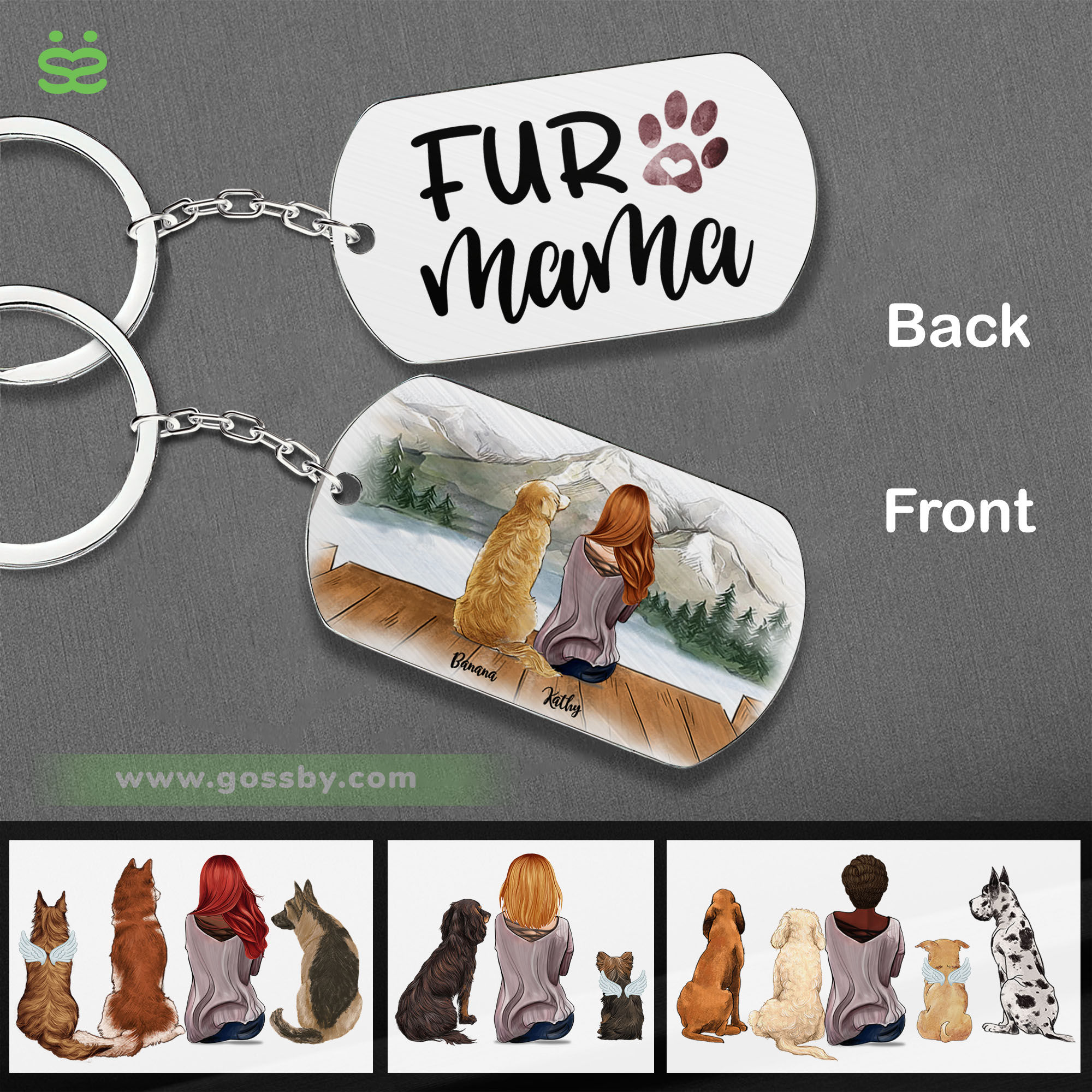 Custom Photo Keychain, Dog Memorial Gift - Once by My Side, Personalized Keychain, PersonalFury, No Gift Box / Pack 2