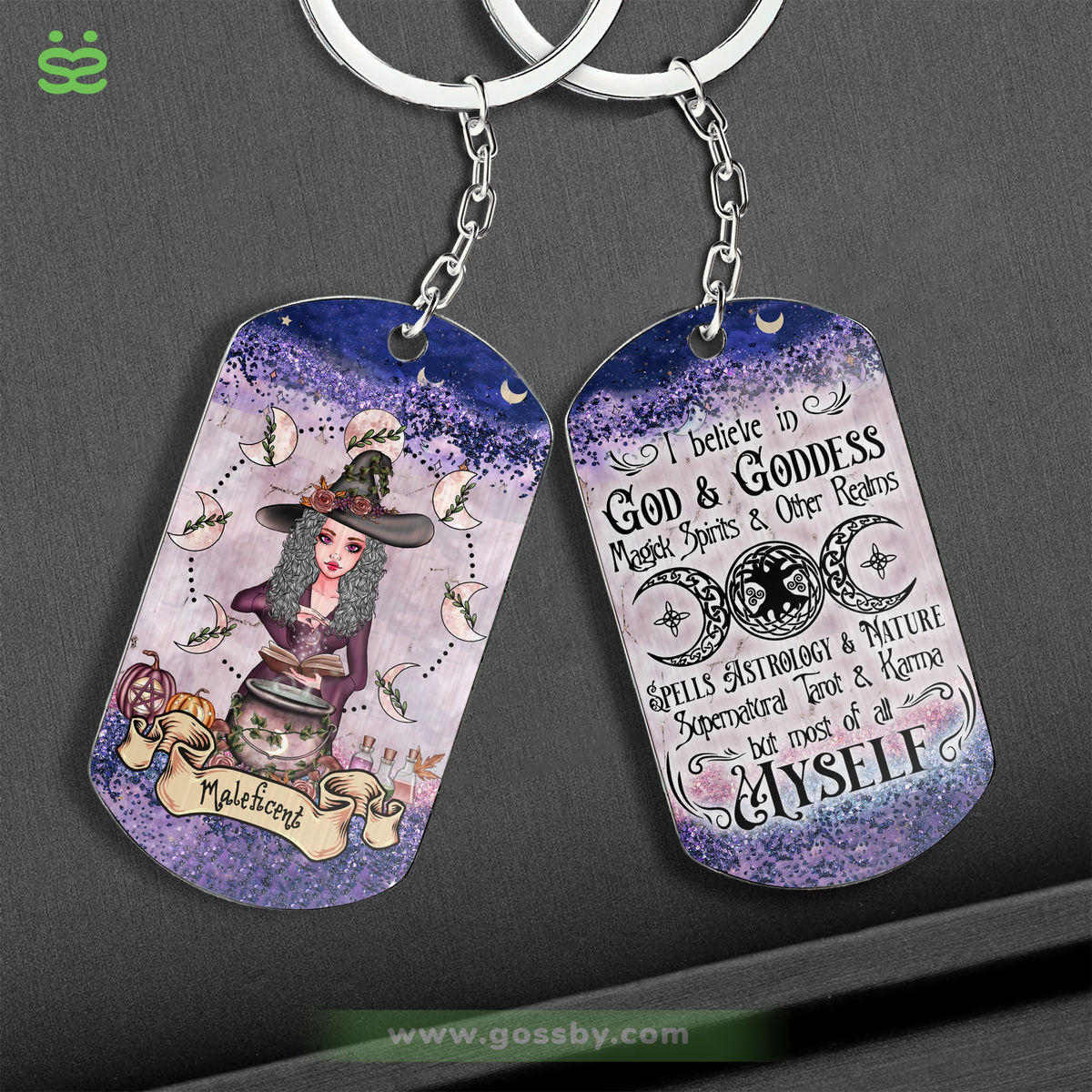 Personalized Keychain - Personalized - Personalized Keychain - Witch - I Believe In God And Goddess Magick Spirits And Other Realms Spells Astrology And Nature Supernatural Tarot And Karma But Most Of All Myself (6818)_1