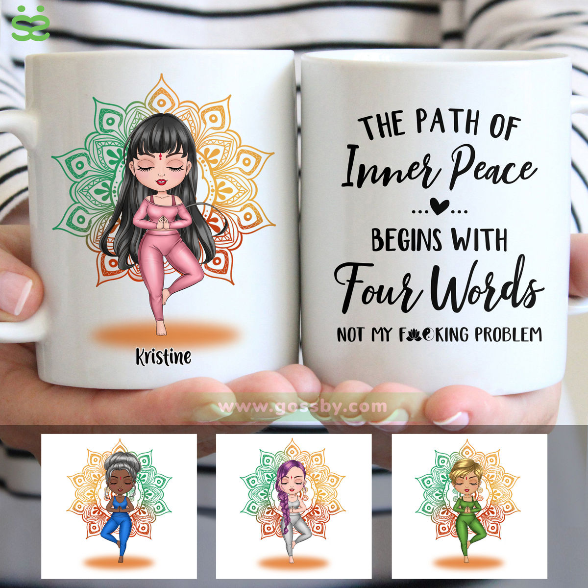 Personalized Mug - Yoga Chibi - The Path Of Inner Peace Begins With Four Words Not My F*cking Problem (6820)