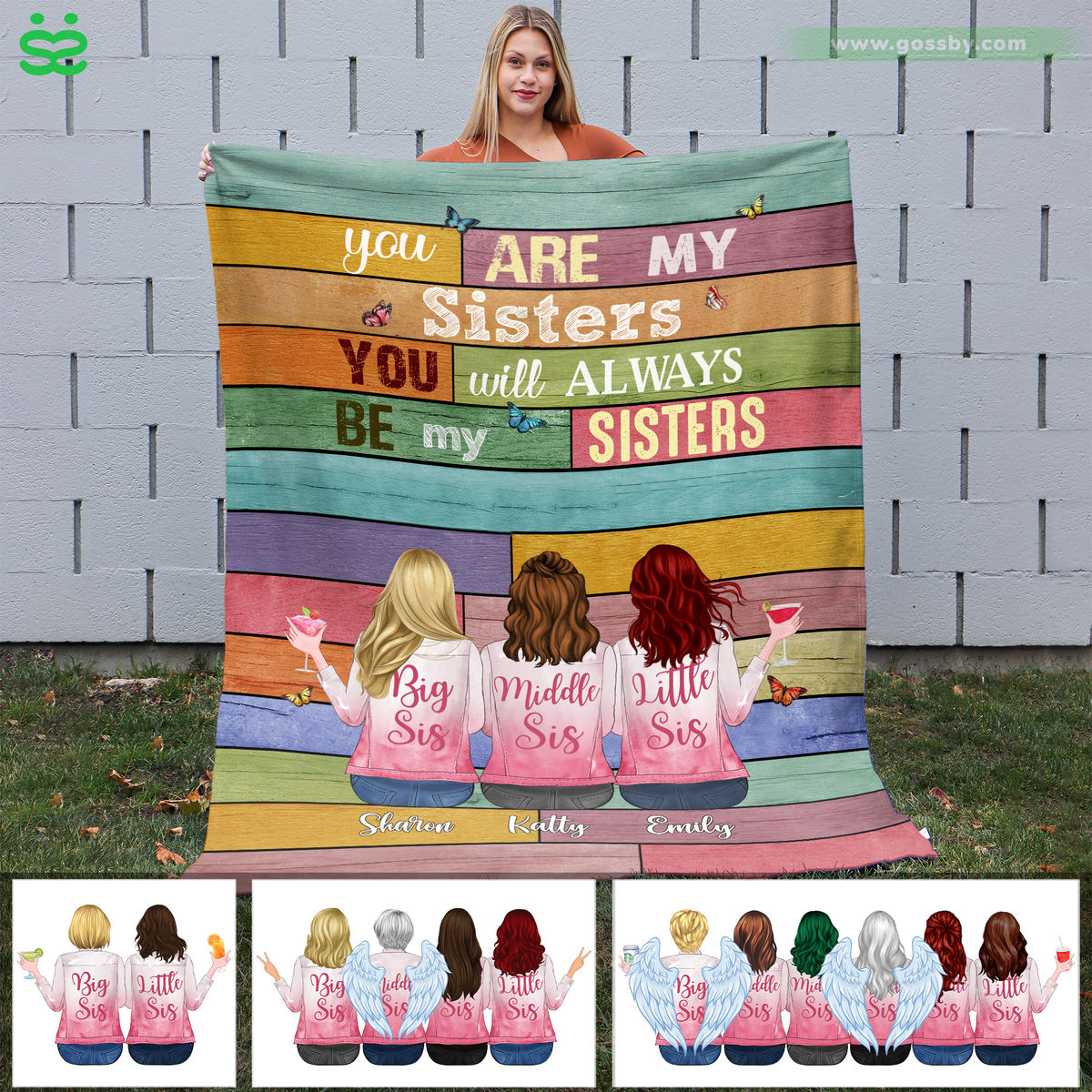 Personalized Blanket - Up to 6 Sisters - You are my sisters, you will always be my sisters (6836)