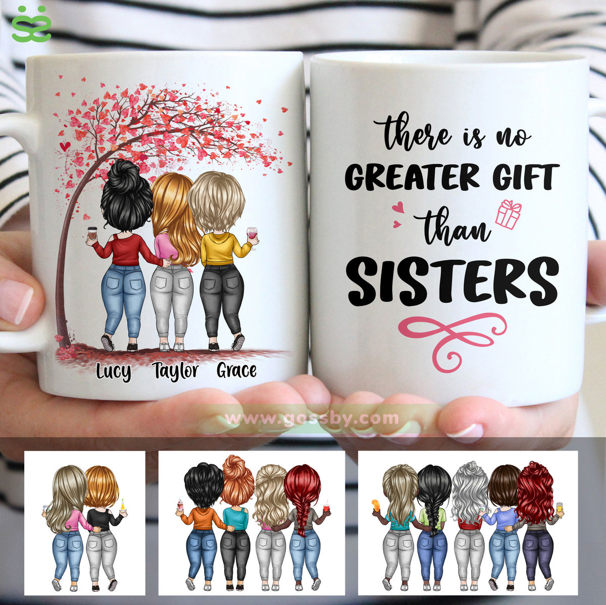 Personalized Mug - Up to 7 Women - There Is No Greater Gift Than Sisters (6898)