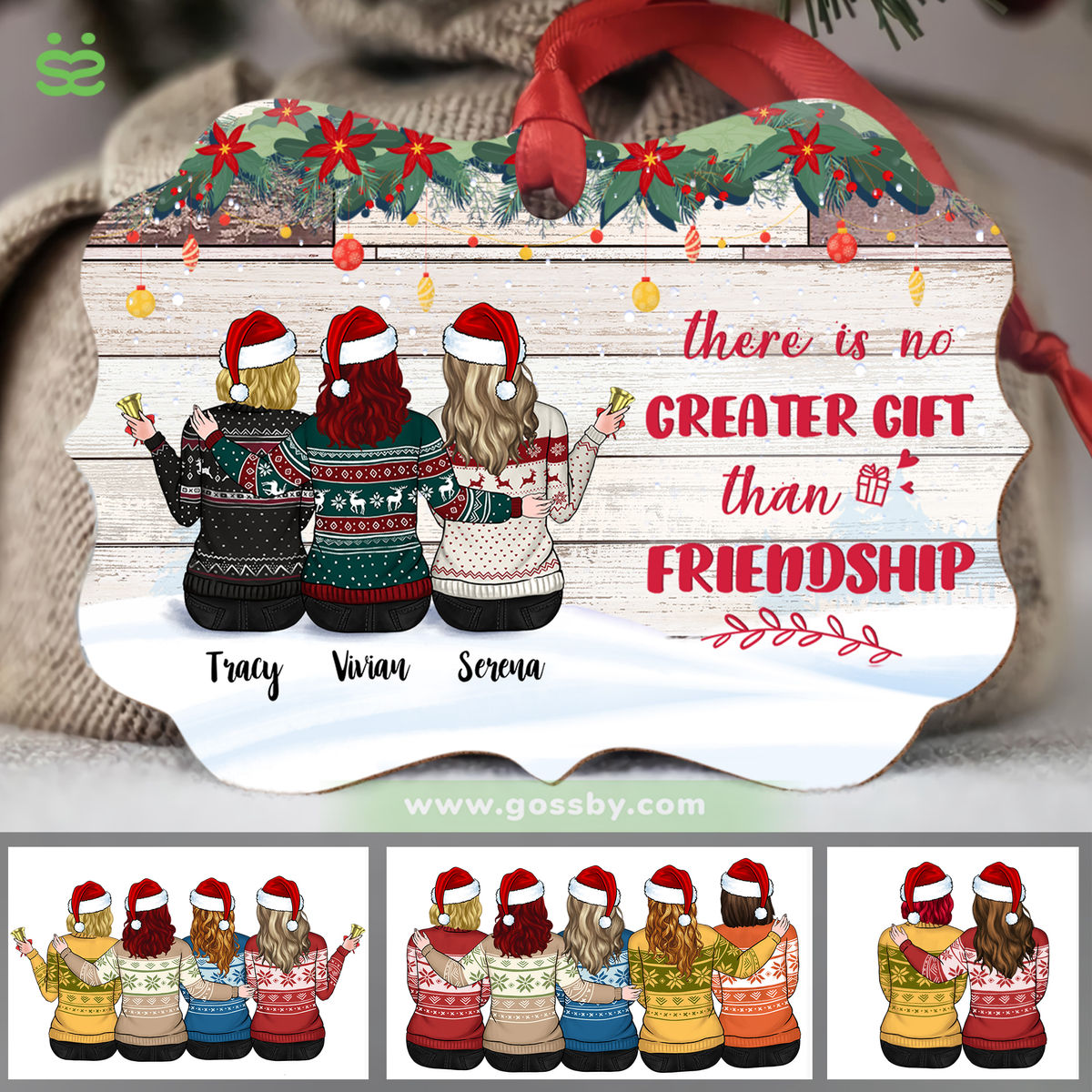 Personalized Christmas Ornament - There Is No Greater Gift Than Friendship  (N)