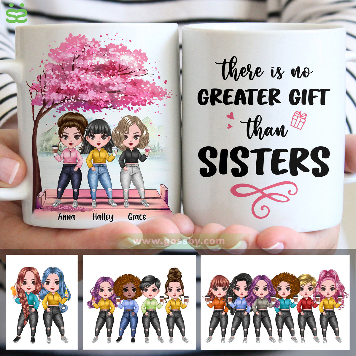 Personalized Mug - Up to 7 Women - There Is No Greater Gift Than Sisters (7314)