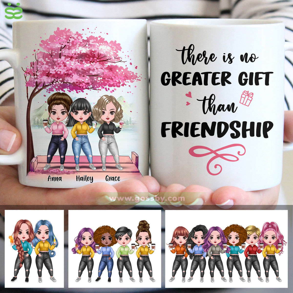 Personalized Mug - Up to 7 Women - There Is No Greater Gift Than Friendship (7314)