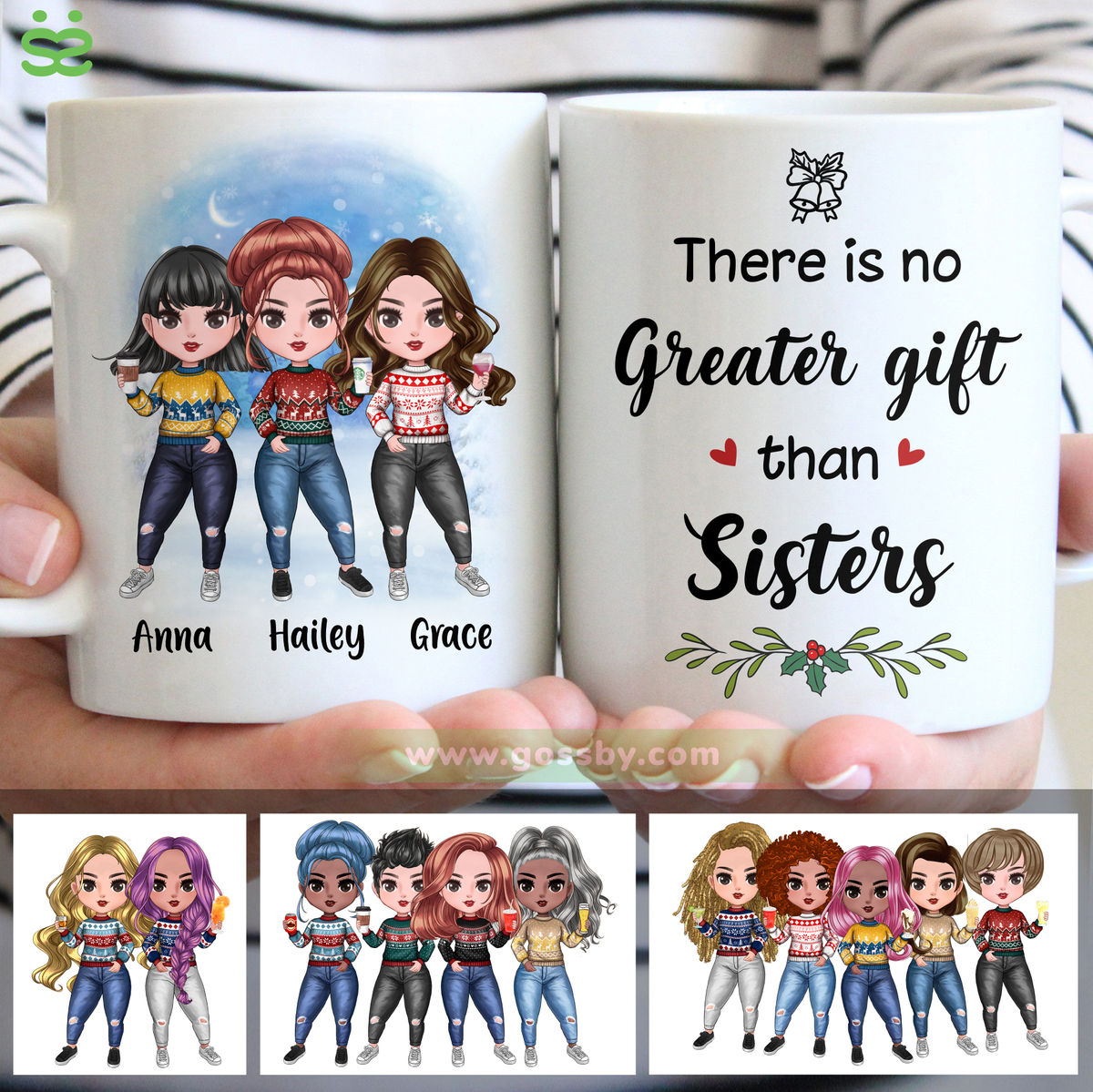 Personalized Mug - Up to 7 Women - There Is No Greater Gift Than Sisters (7434)