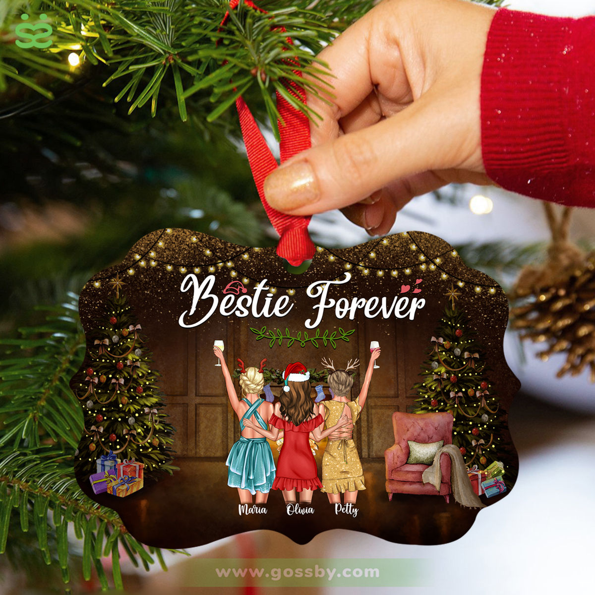 Personalized Ornament - Best friends - Christmas - Bestie Forever (7686)_1