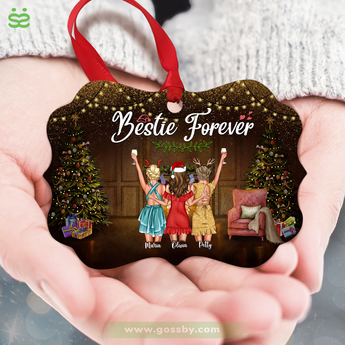 Personalized Ornament - Best friends - Christmas - Bestie Forever (7686)_2