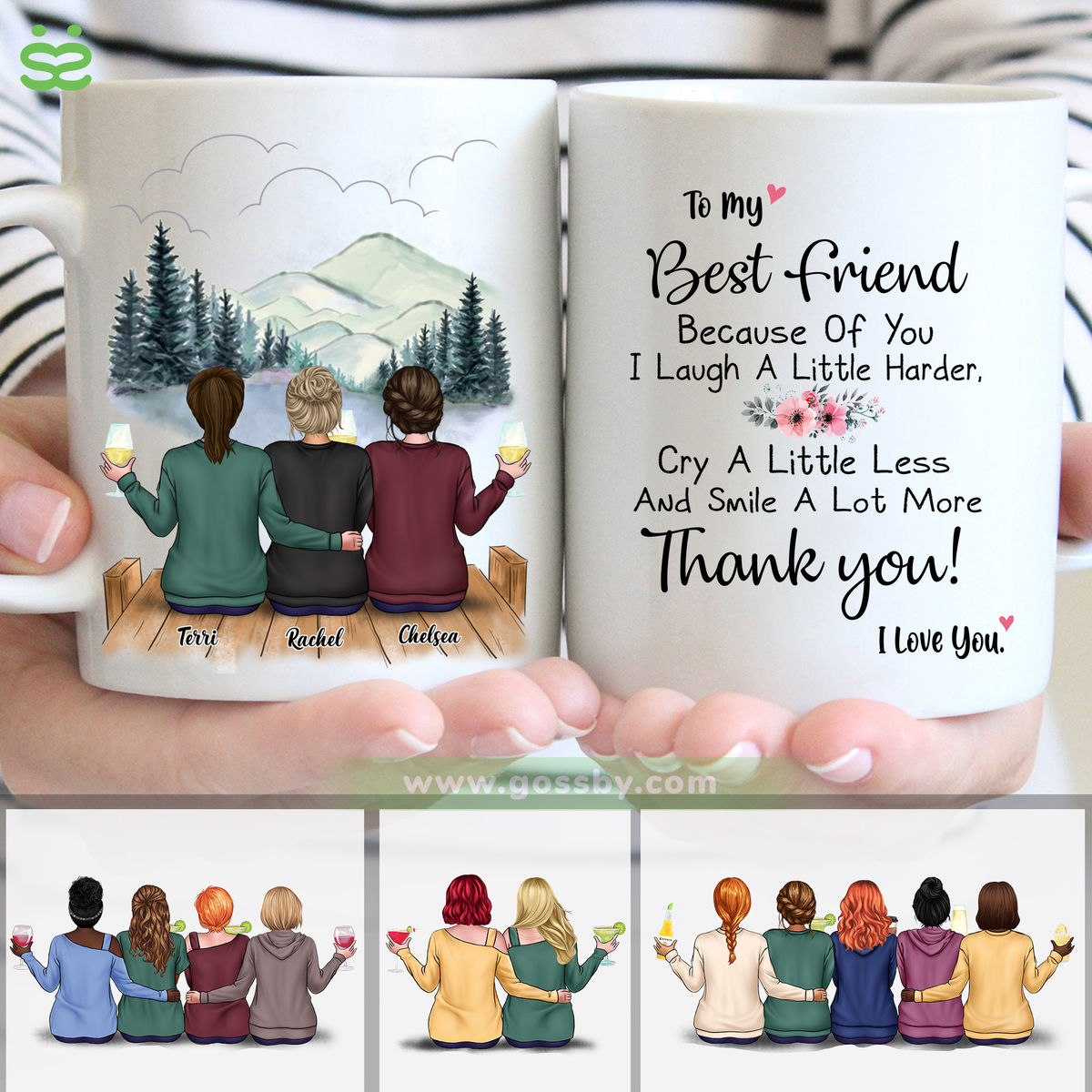 Personalized Mug - Xmas Collection - To My Best Friend Because Of You I Laugh A Little Harder, Cry A Little Less And Smile A Lot More Thank You! I Love You.