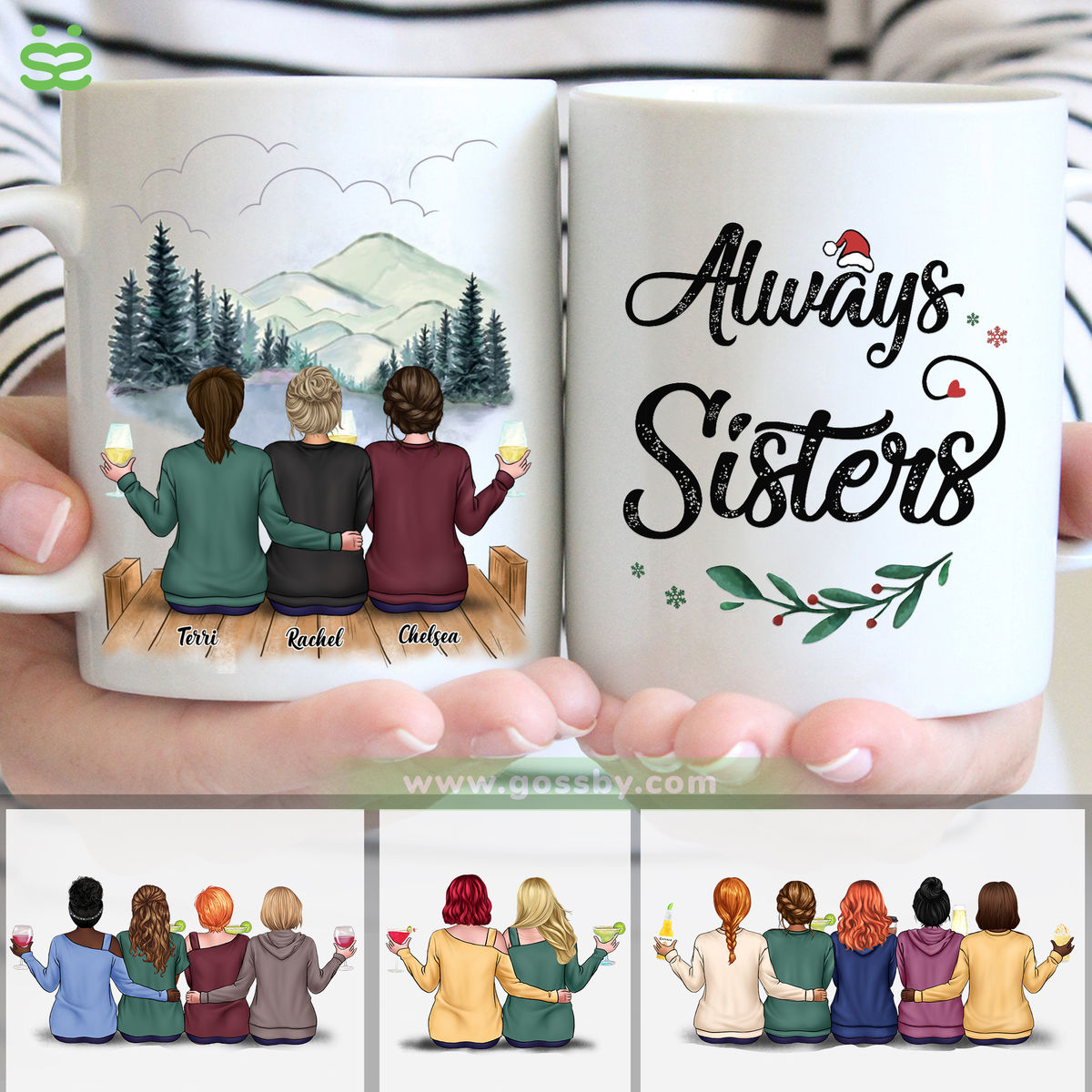 Personalized Mug - Xmas Collection - Always Sisters (D)