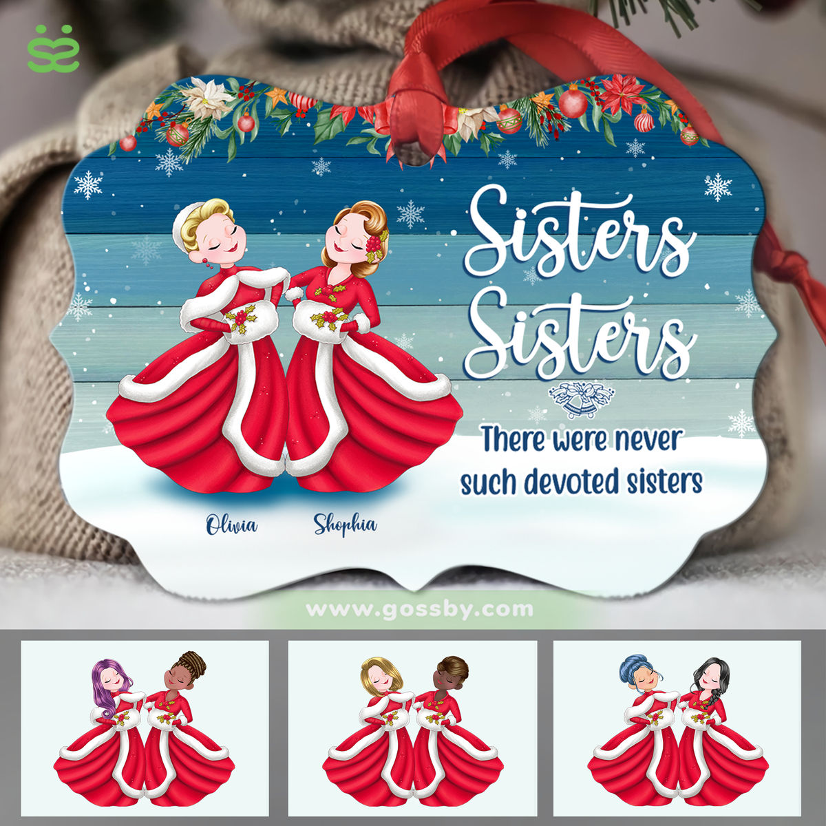 Christmas Ornament - Sisters and Friends Christmas - Personalized Ornament