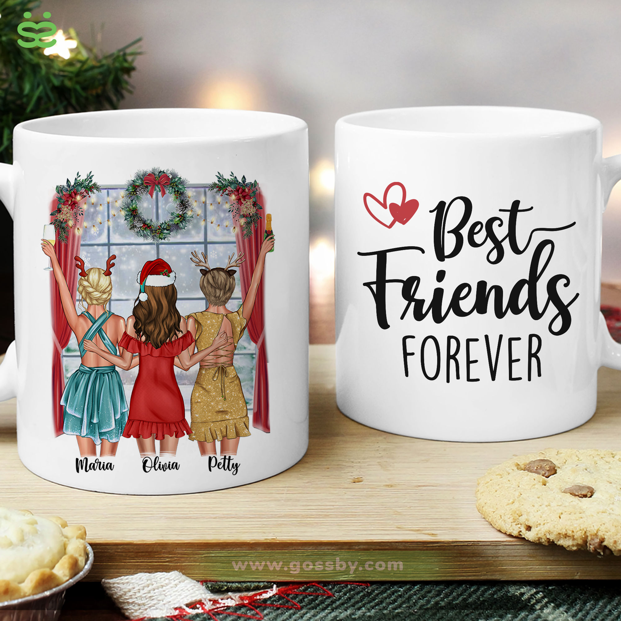 Glass Mug Personalized Glass Coffee Mugs Fall Mug Holiday Mugs Holiday  Gifts for Friends Personalized Gifts for Coworkers EB3289P 