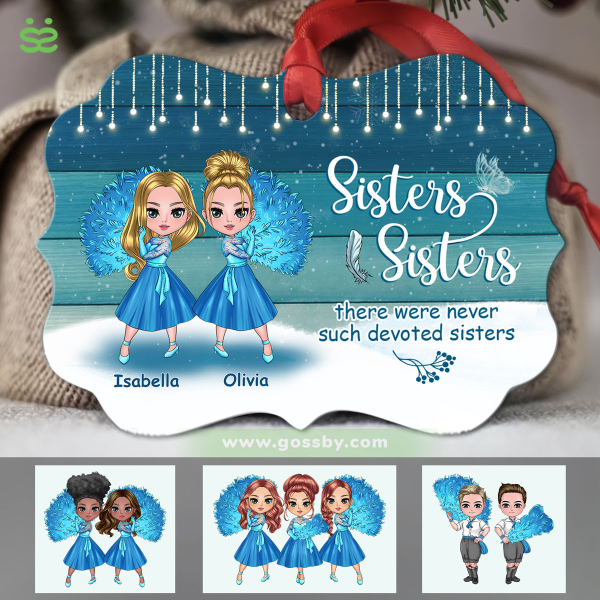 Personalized Ornament - Christmas Ornament - Sisters and Friends Christmas