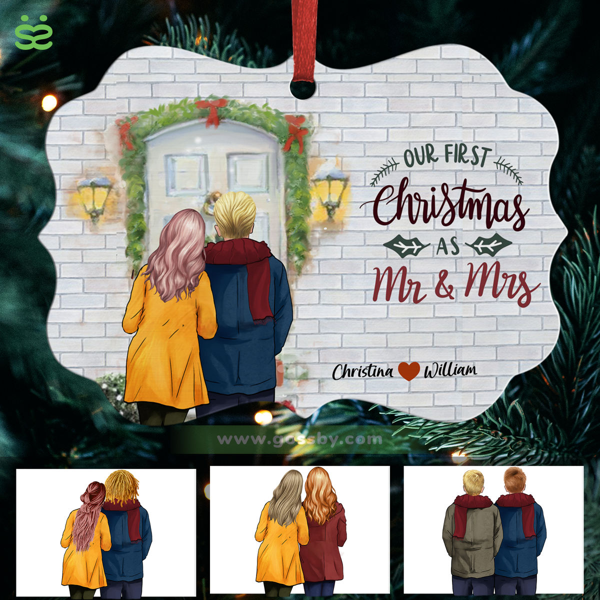 Personalized Ornament - Husband & Wife - Our first Christmas as mr & mrs