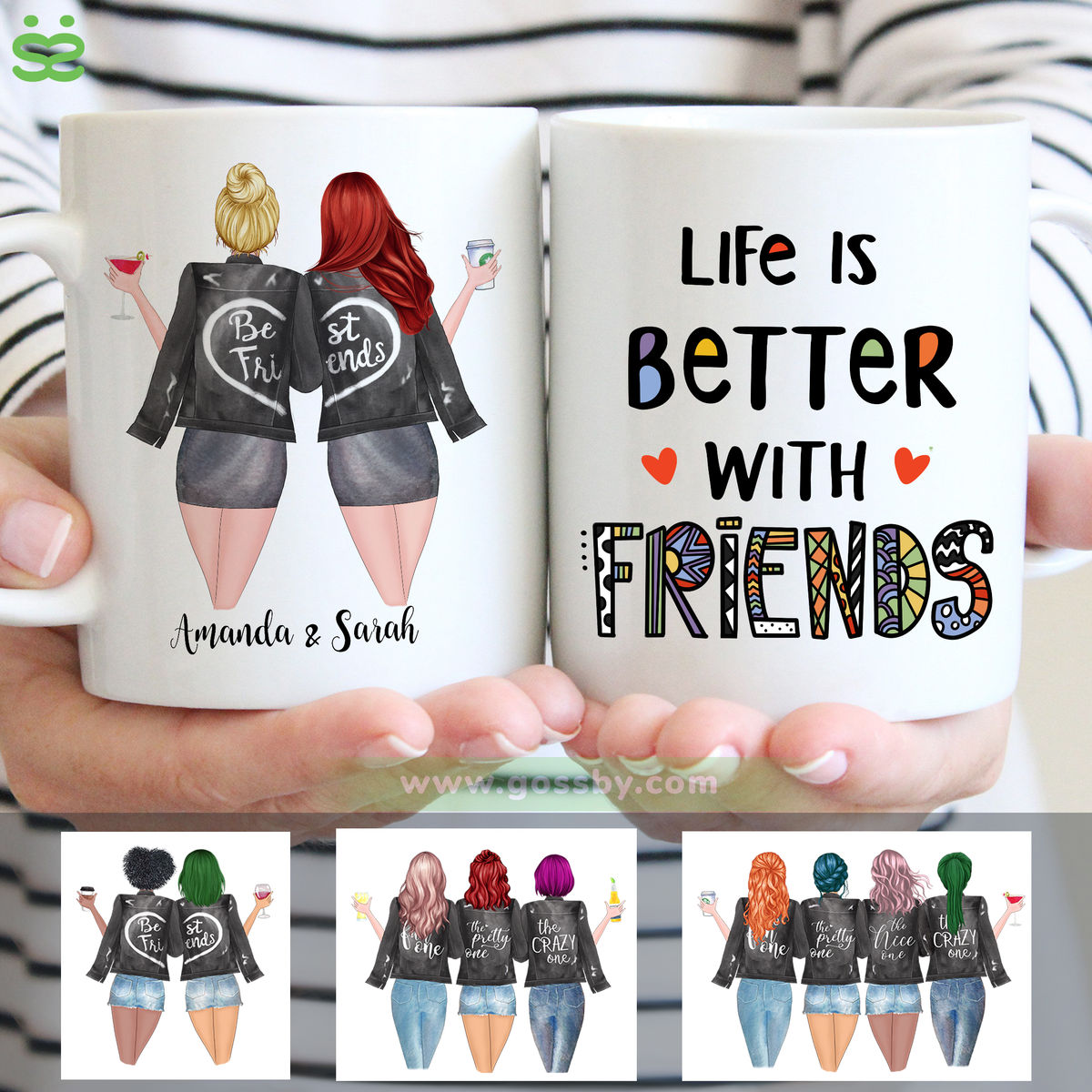 Personalized Mug - Best friends - Xmas - Life is better with Friends (L)
