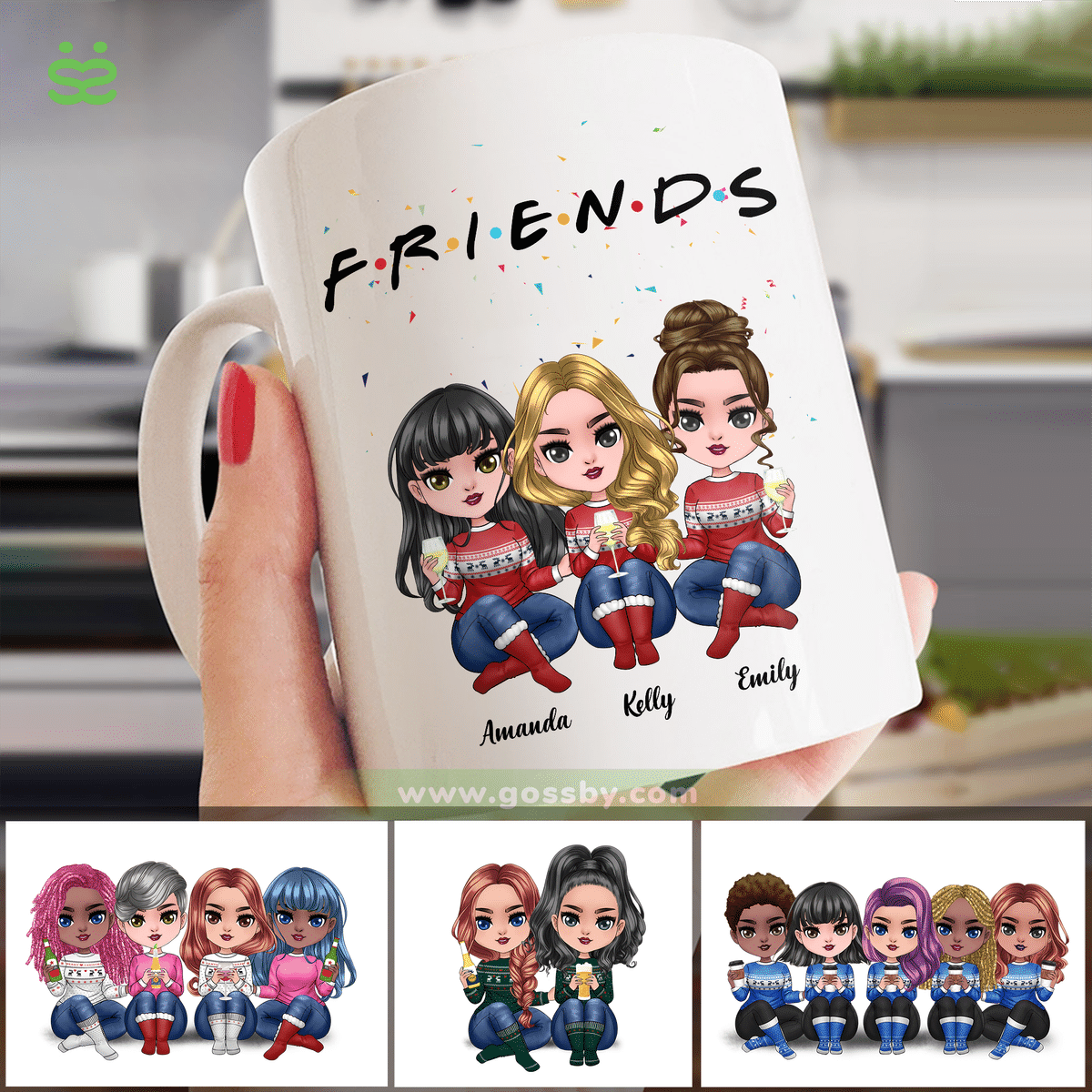 FRIENDS (3) Best Friends Gifts, Christmas Gifts, Birthday Gifts For Best Friends (Custom Mug)