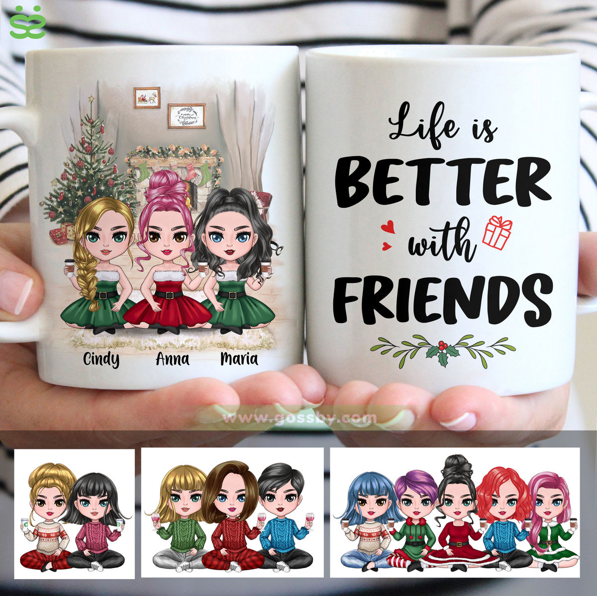 Personalized Mug - Up to 5 Girls - Life Is Better With Friends (8936)