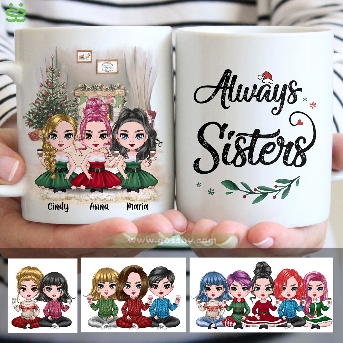 Personalized Mug - Up to 5 Sisters - Always Sisters (8936)