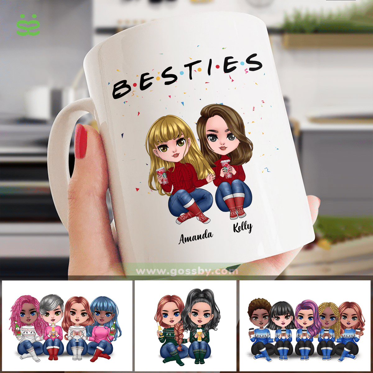 Personalized Mugs - BESTIES (Up To 5 Dolls - Version 5)