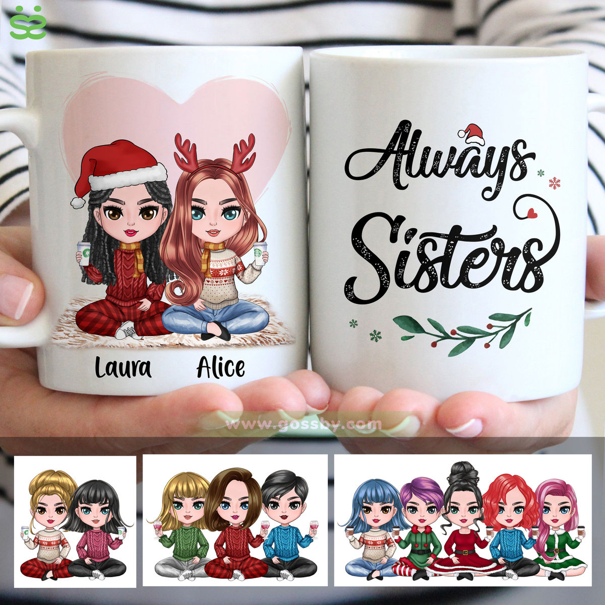 Personalized Mug - Up to 5 Sisters - Always Sisters (9014)