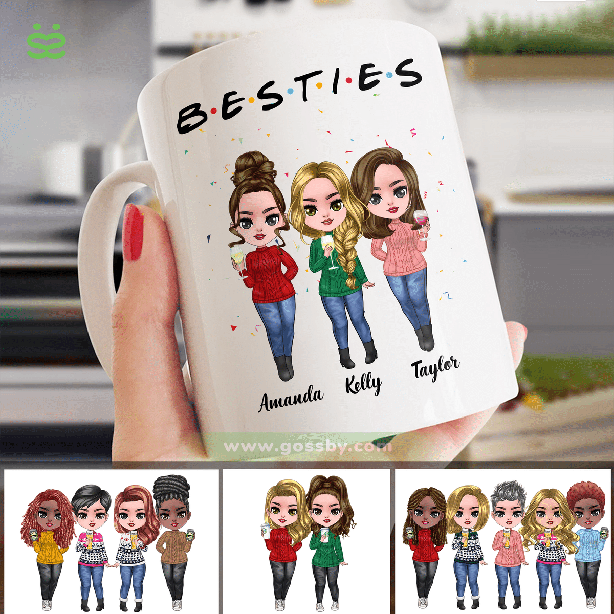 Personalized Mug - Up To 5 Dolls - BESTIES (D1)