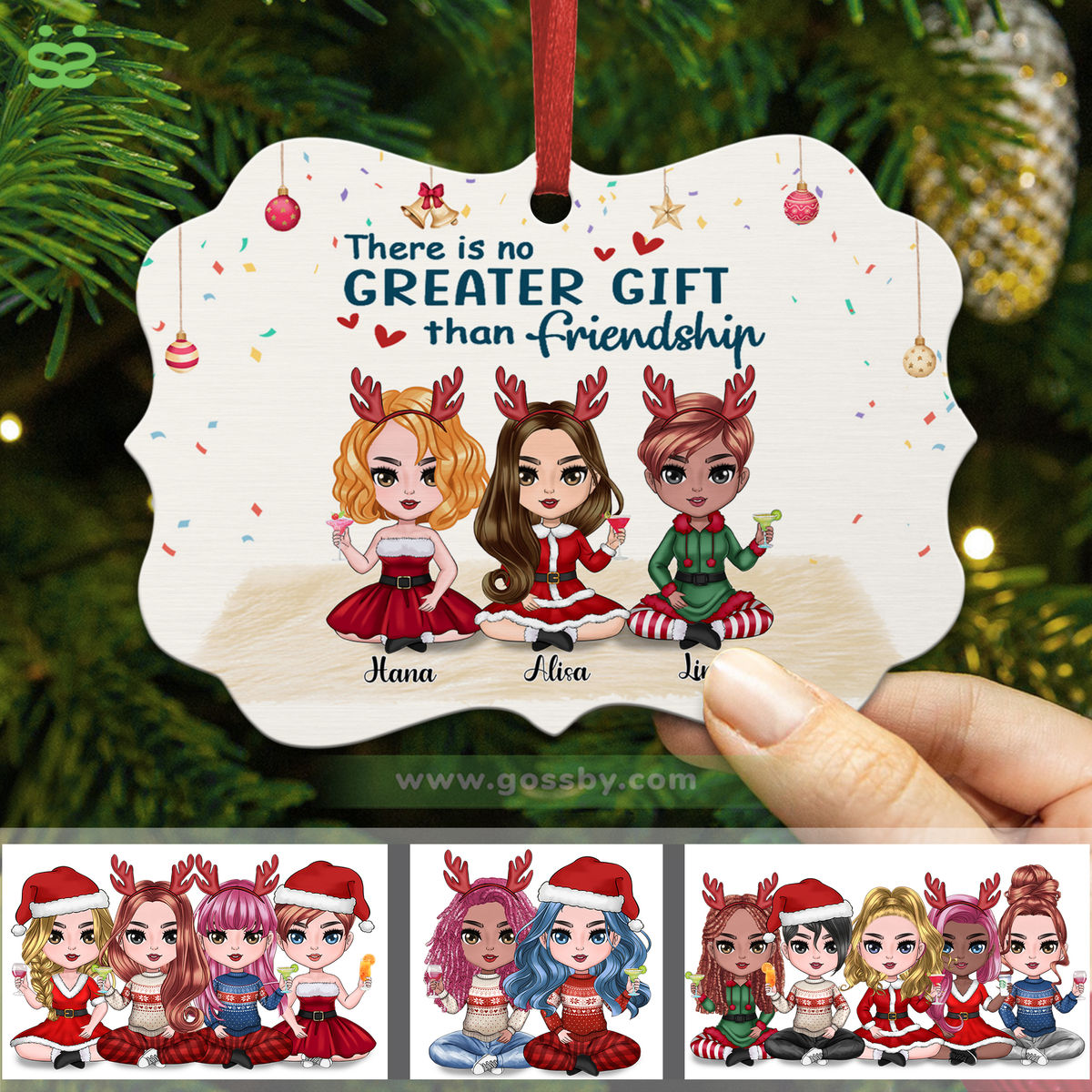 Personalized Ornament - There Is No Greater Gift Than Friendship 3W (9556)