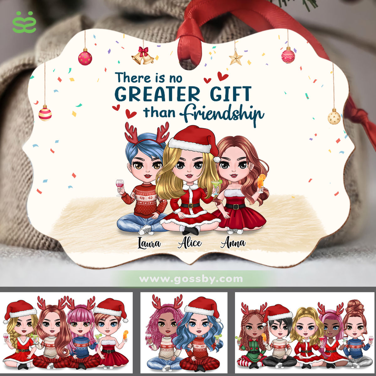 Personalized Ornament - There Is No Greater Gift Than Friendship 3W (9556)_1