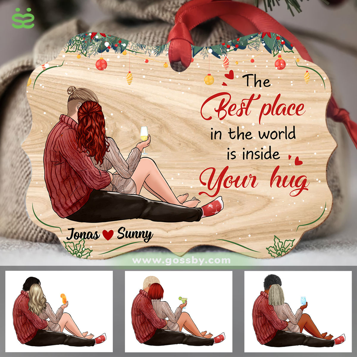 Personalized Ornament - The Best Place In The World Is Inside Your Hug