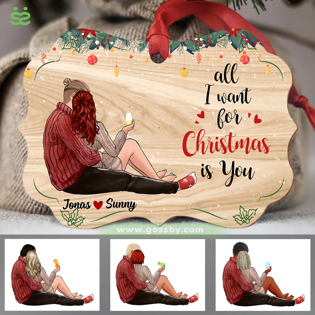 Personalized Ornament - The Best Ornament - Christmas Couple - All I want for Christmas is You (TT/S)