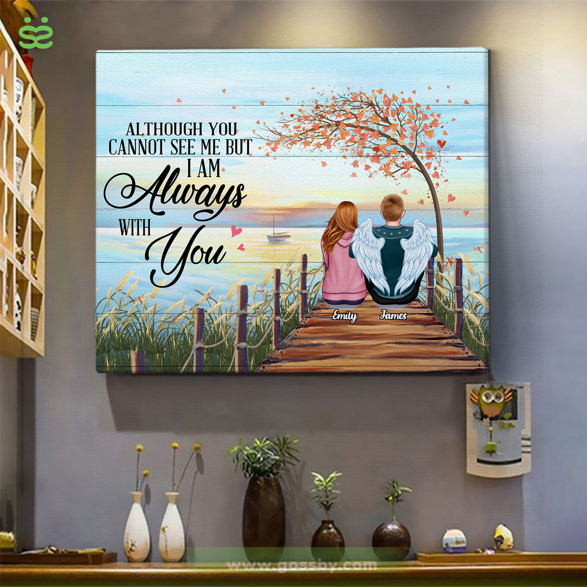 Personalized Wrapped Canvas - Heaven Canvas - Although you cannot see me I  am always with you