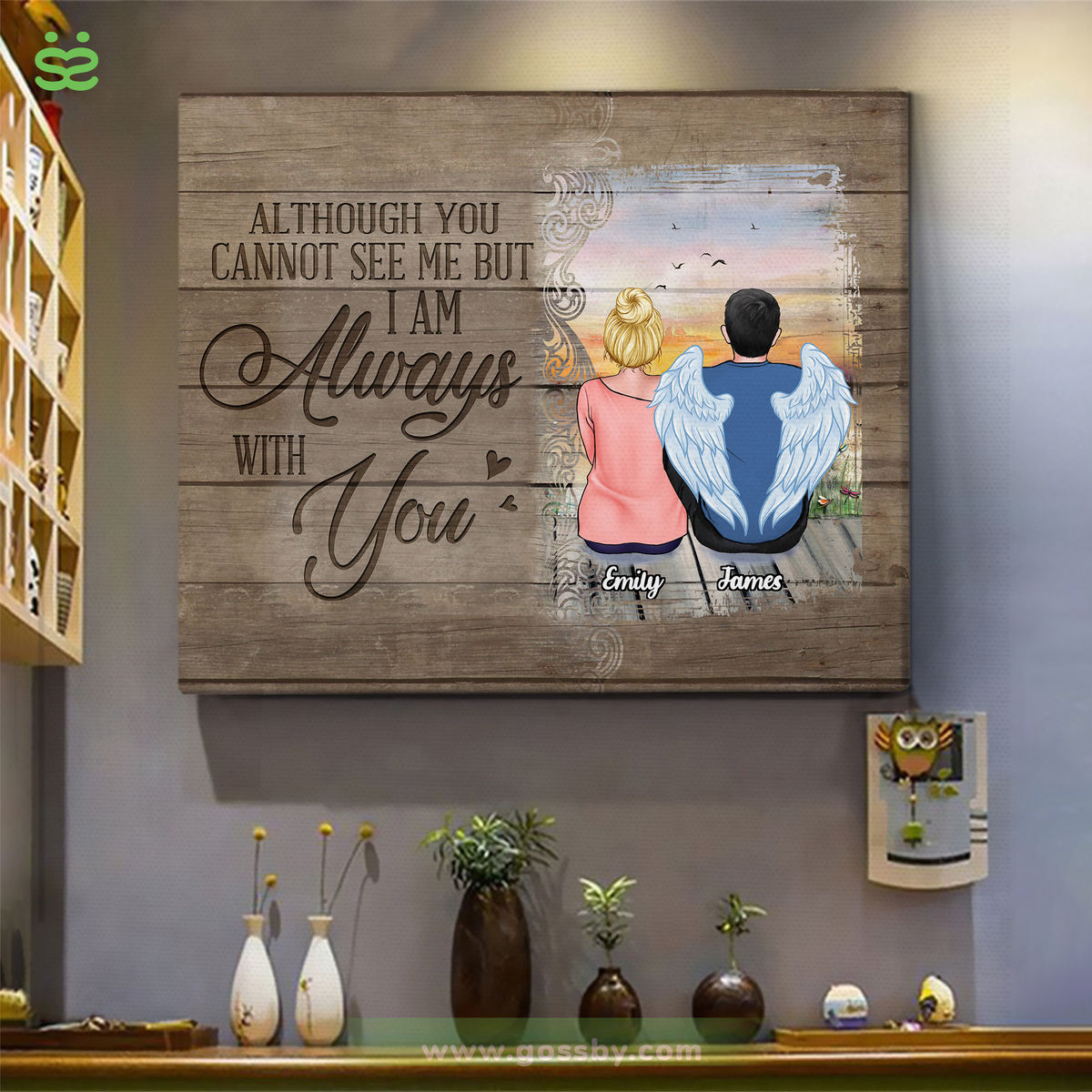 Personalized Wrapped Canvas - Memorial Canvas - Although you cannot see me but I am always with you