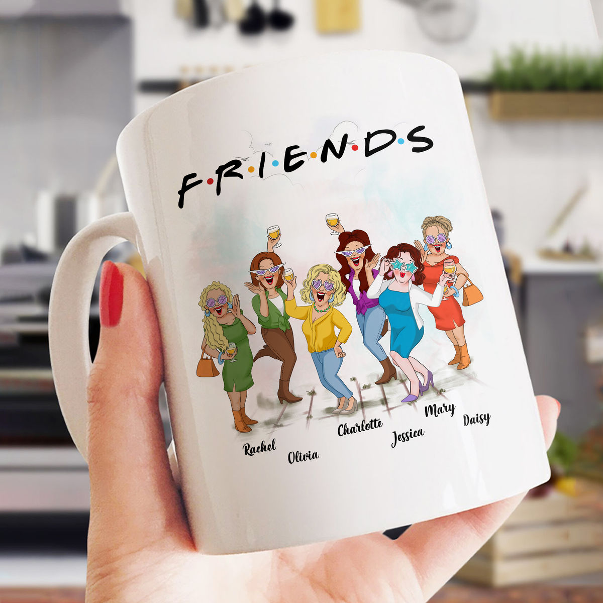 Up to 7 Women - Custom Mug for Friends - Birthday Gift, Christmas Gift, Gift For Best Friends, Sisters, Besties - Personalized Mug